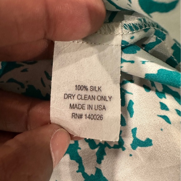 Parker Teal and White Blouse - Picture 5 of 5